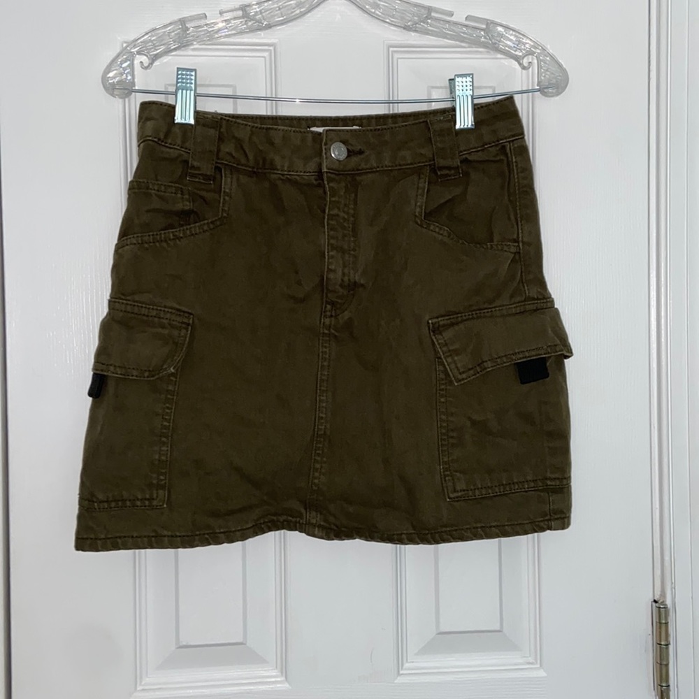 TopShop Army Green Mini Skirt